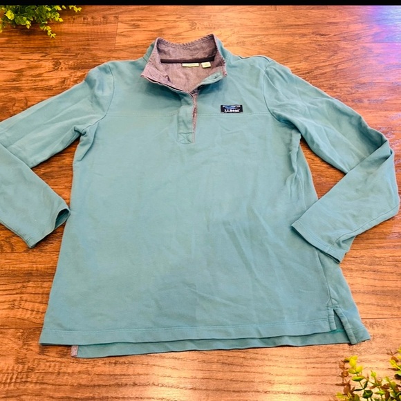 L.L. BEAN Women’s Henley Rugby 3/4 Button-up Pullover Long Sleeve Shirt Sz Small - Picture 2 of 9